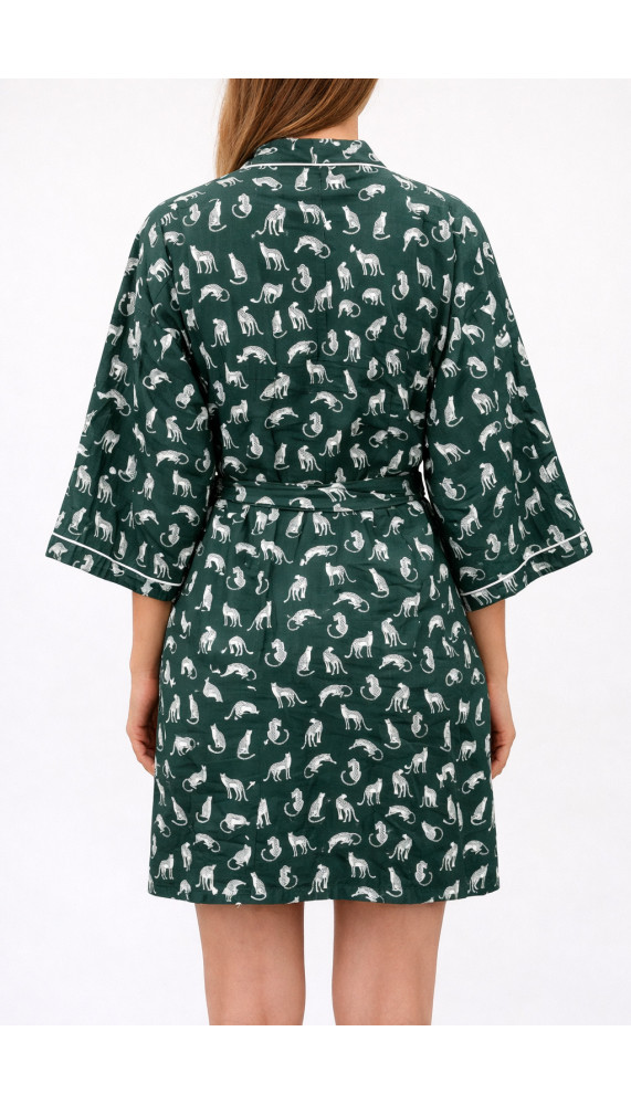 Kimono léopard vert