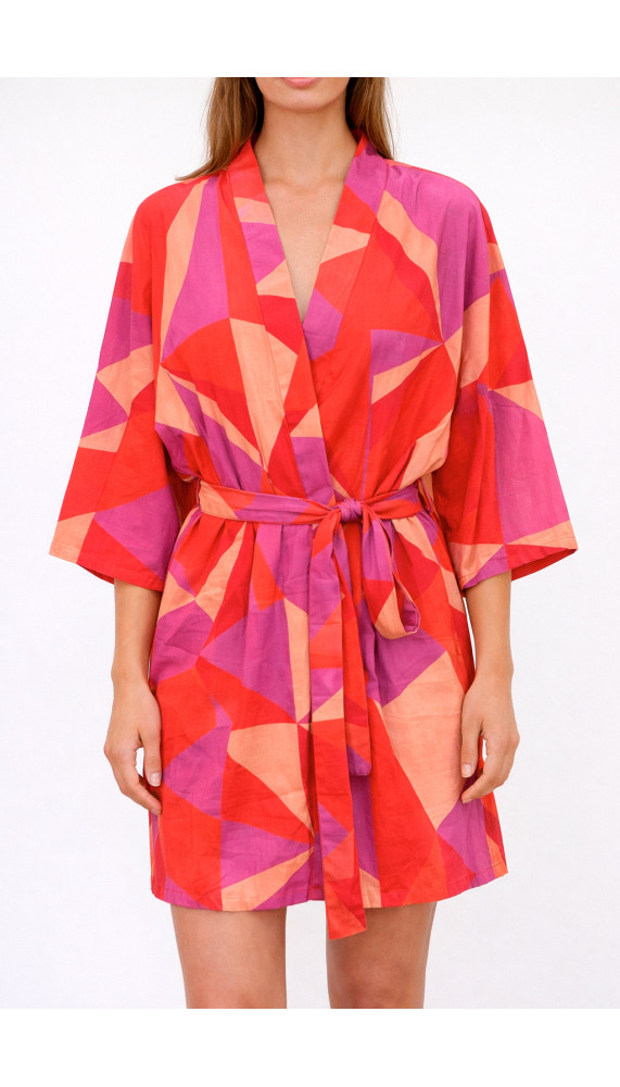 Kimono graphique orange