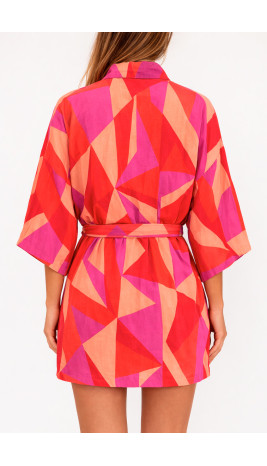 Kimono graphique orange
