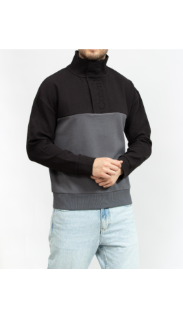 Sweat col zippé - Textured Debossed