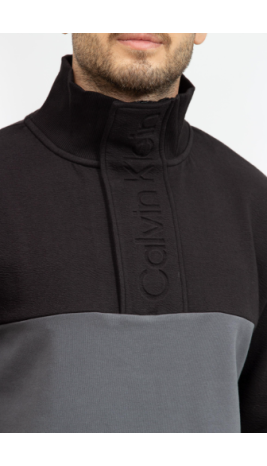 Sweat col zippé - Textured Debossed