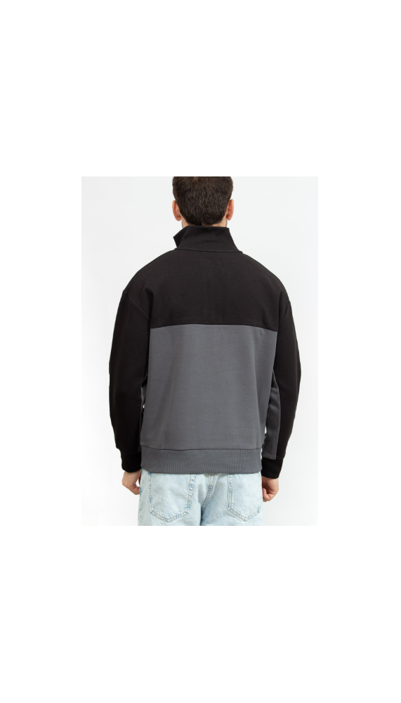 Sweat col zippé - Textured Debossed