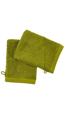 Gants de toilette x2 - Olive