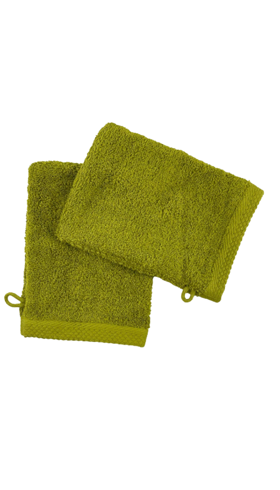 Gants de toilette x2 - Olive