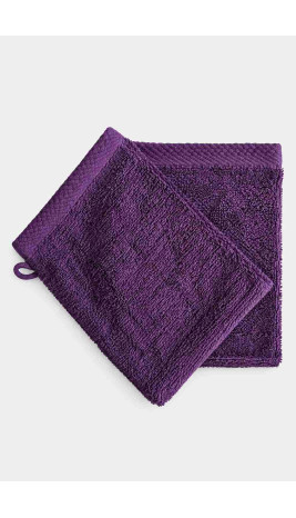 Gants de toilette x 2 - Aubergine